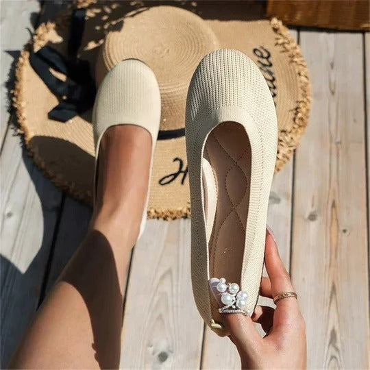 Ember Knit Ballet Flats | Women's Round-Toe Slip-On Flats