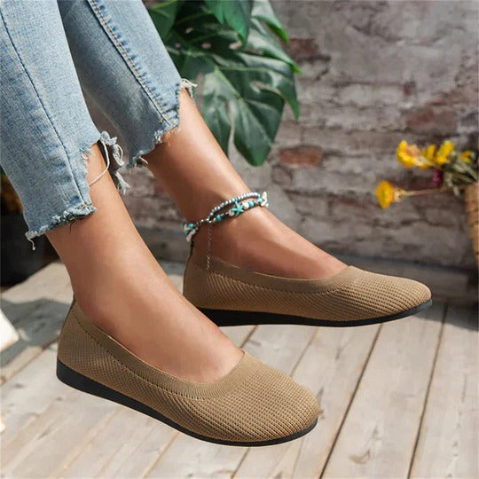 Ember Knit Ballet Flats | Women's Round-Toe Slip-On Flats