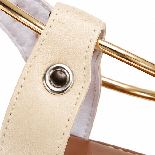 Corwyn Bow Flat Sandals | Women's Pearl Ankle-Cuff Sandals