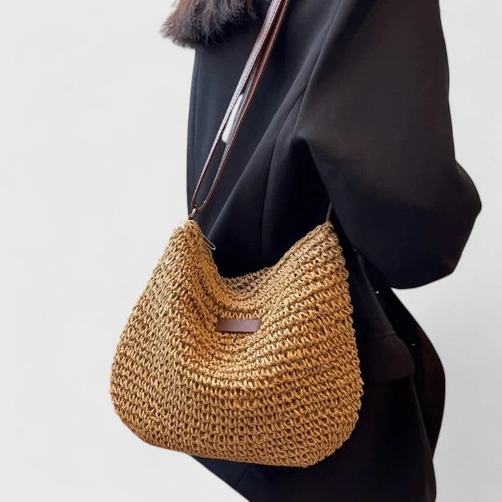 Mercy crochet zip-top hobo shoulder bag