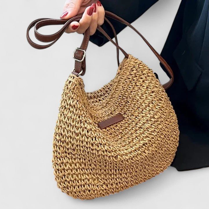 Mercy crochet zip-top hobo shoulder bag