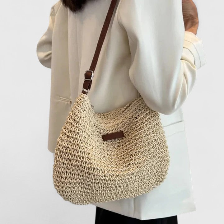 Mercy crochet zip-top hobo shoulder bag