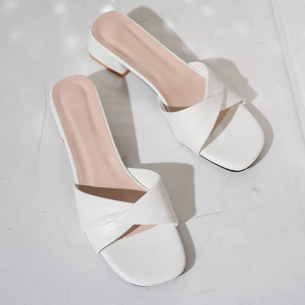 Ava Twisted-Strap Mule Sandals | Women's Low Block Heel Sandals