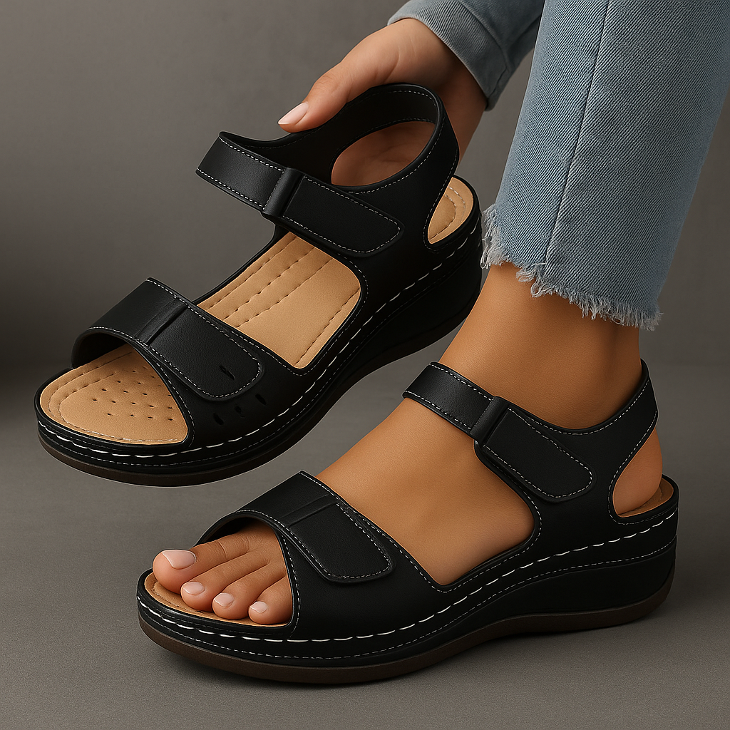 Vera Twin-Strap Wedge Sandals | Women's Cushioned Comfort Sandals