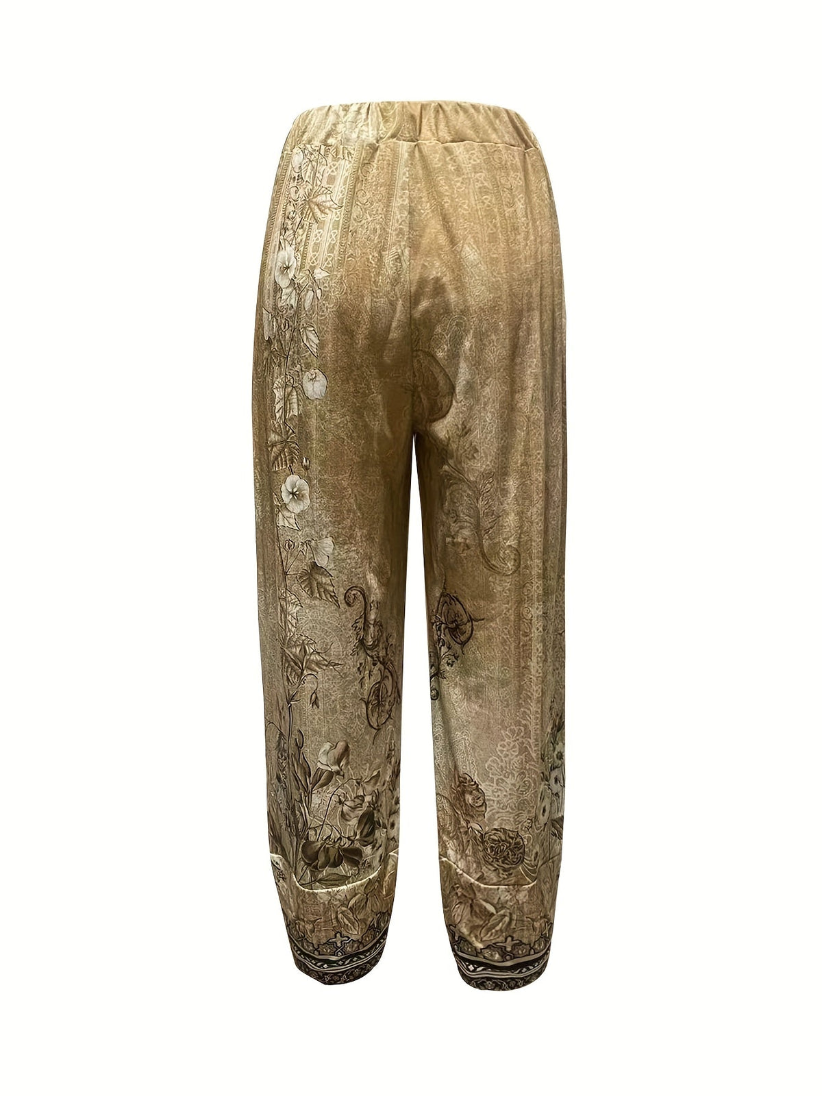 Ursula floral border print cropped harem pants