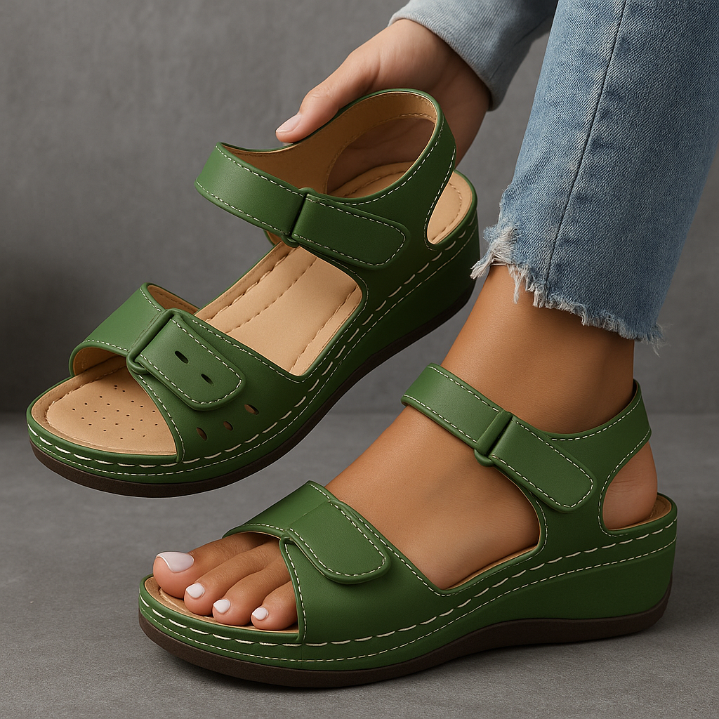 Vera Twin-Strap Wedge Sandals | Women's Cushioned Comfort Sandals