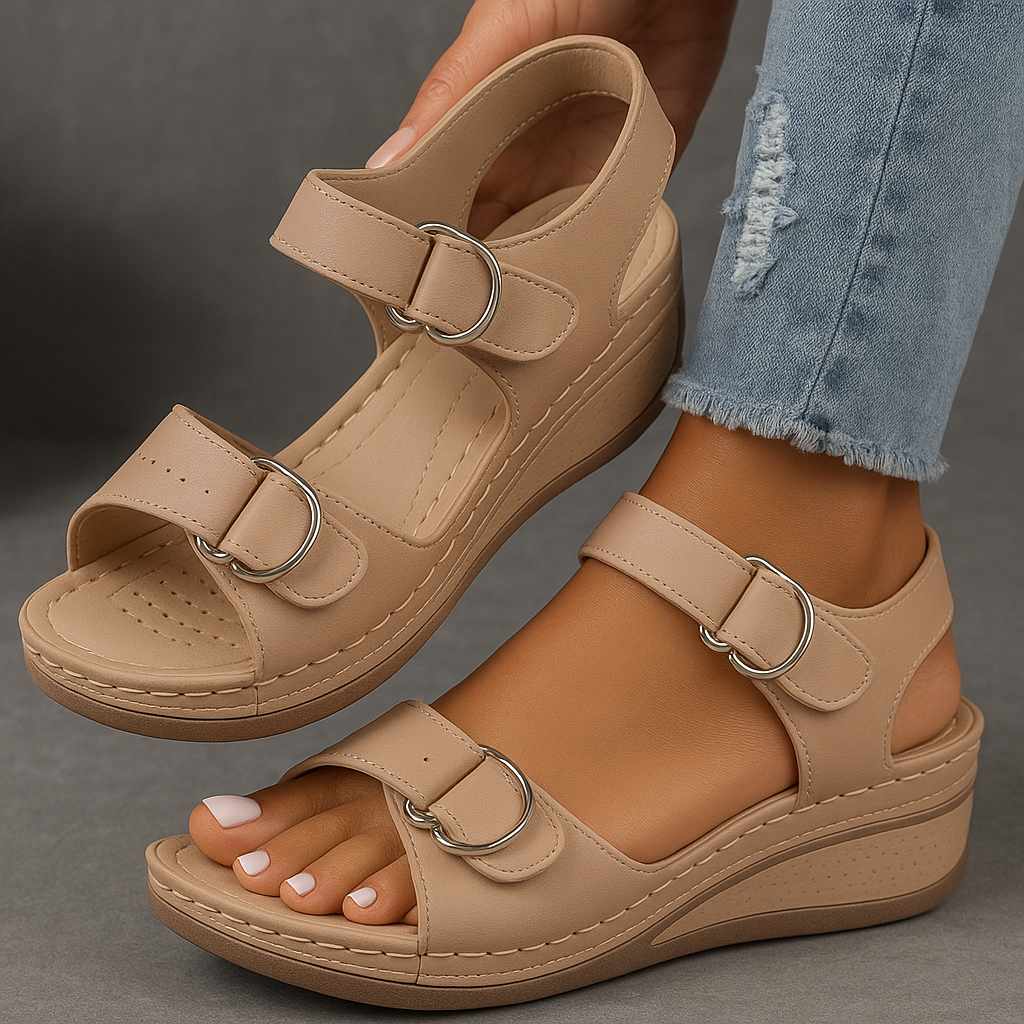 Vera Twin-Strap Wedge Sandals | Women's Cushioned Comfort Sandals