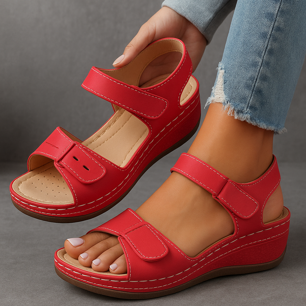 Vera Twin-Strap Wedge Sandals | Women's Cushioned Comfort Sandals