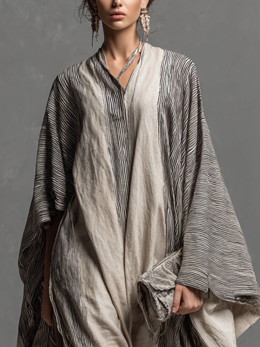Eloise striped batwing maxi kaftan dress