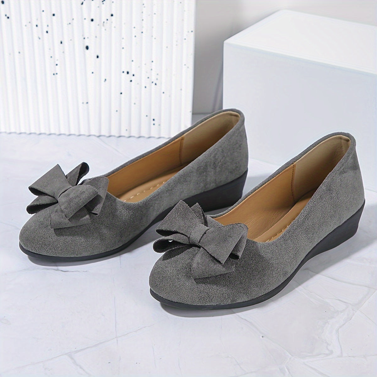 Maisie Wedge Ballet Flats | Women's Bow Slip-On Flats