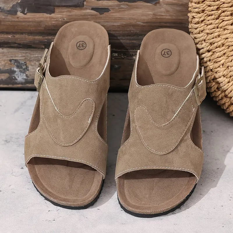 Lidiya Wide-Band Flat Sandals | Women's Slingback Comfort Sandals