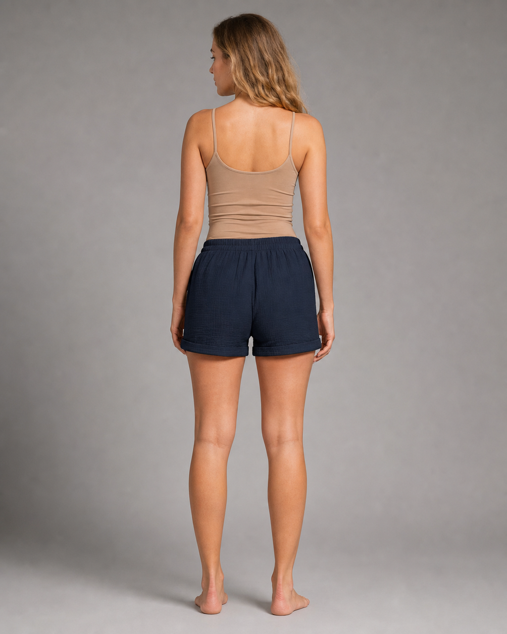 Susan™ | Effortlessly Comfortable Summer Shorts — Navy Blue — back
