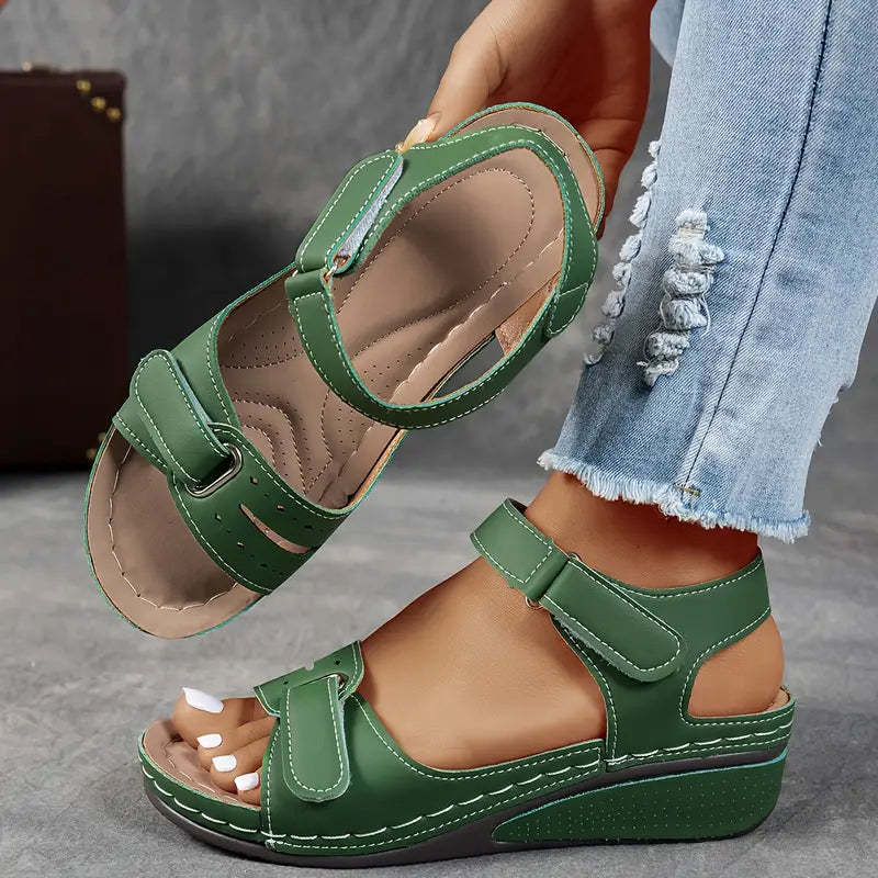 Vera Twin-Strap Wedge Sandals | Women's Cushioned Comfort Sandals