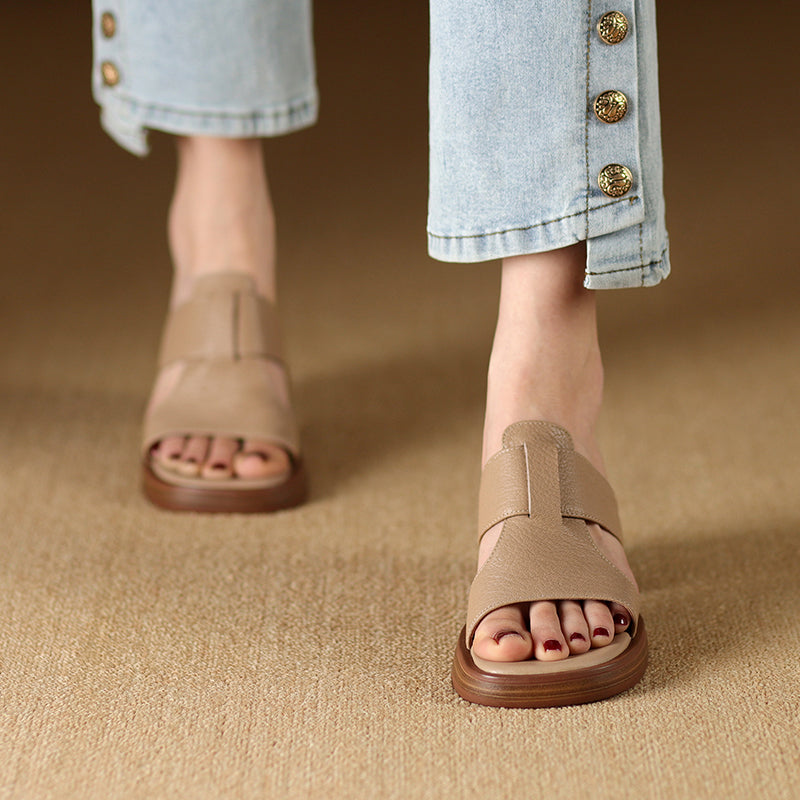 Enara Wide-Band Mule Sandals | Women's Low Block Heel Sandals