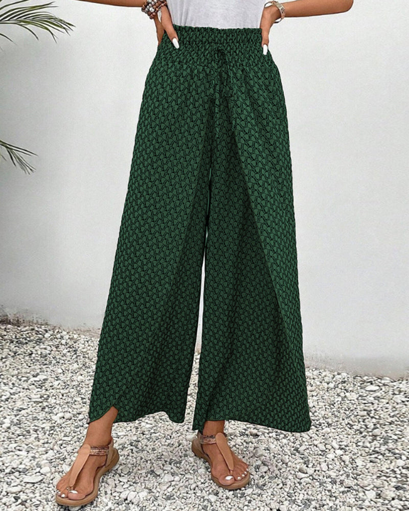 Vera Wide-Leg Pants | Women's Relaxed Printed Trousers