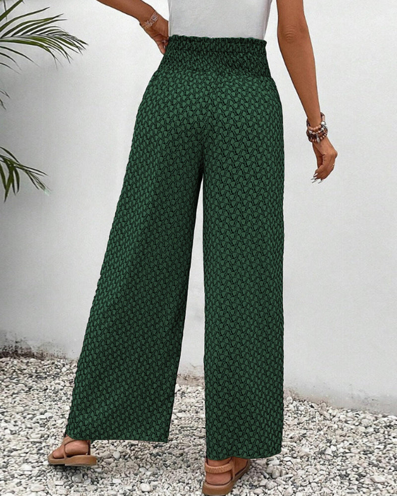 Vera Wide-Leg Pants | Women's Relaxed Printed Trousers