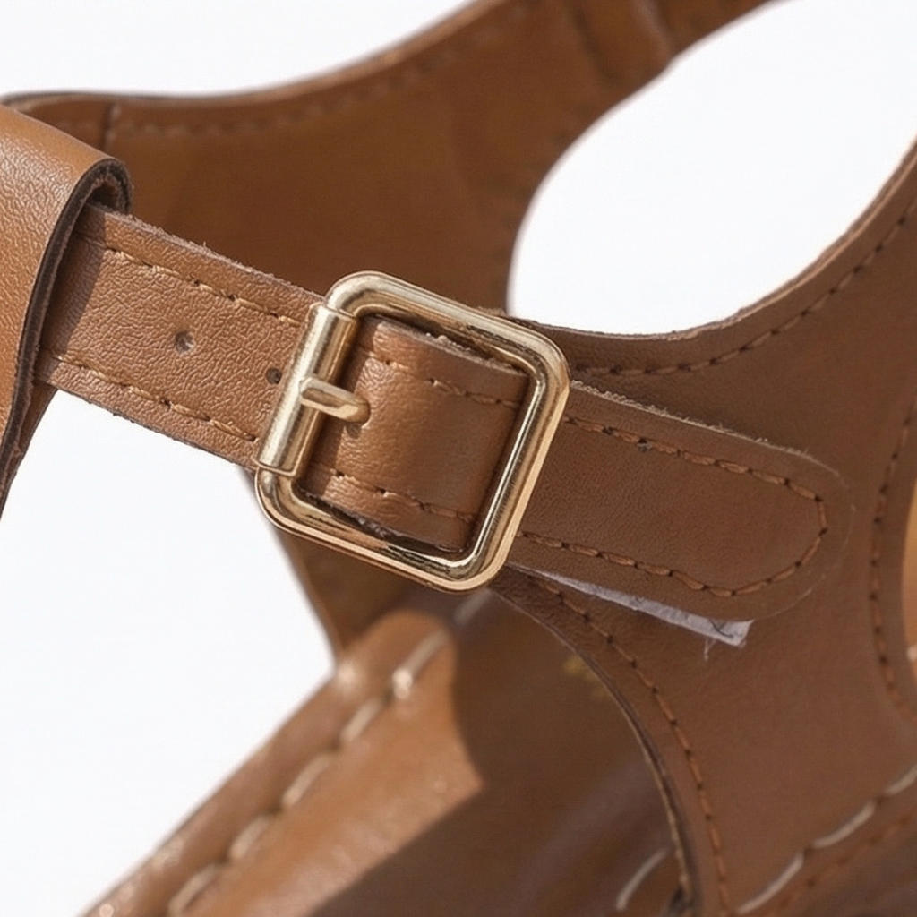 Halvine Block Heel Sandals | Women's Cut-Out Ankle-Strap Sandals