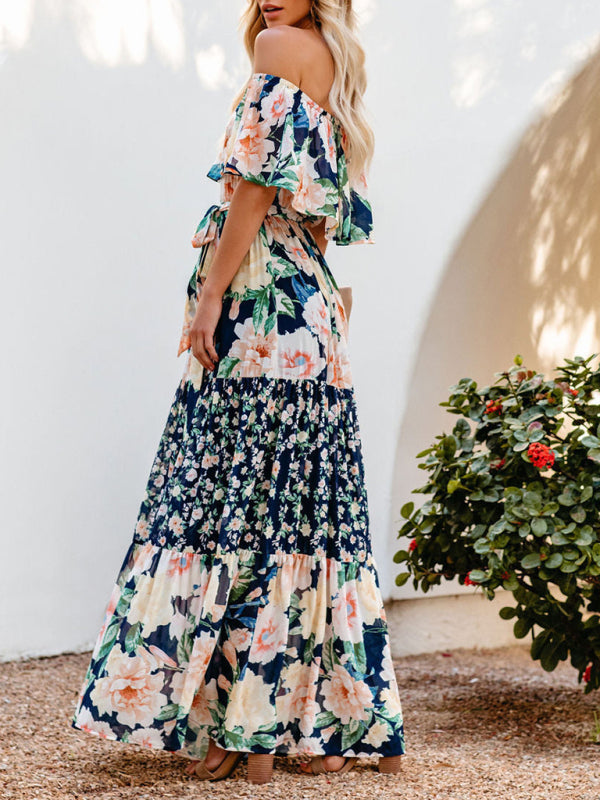 Felicity floral off-shoulder tiered maxi dress