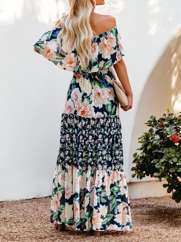 Felicity floral off-shoulder tiered maxi dress