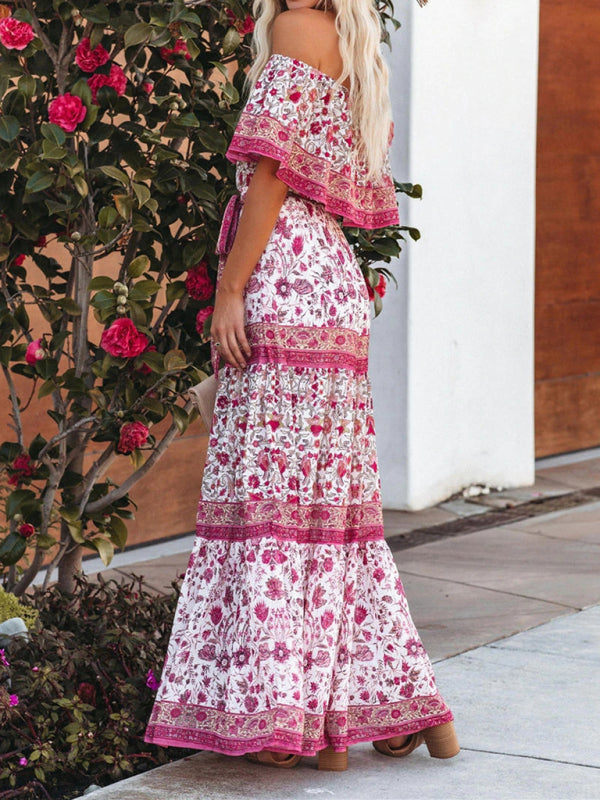 Felicity floral off-shoulder tiered maxi dress