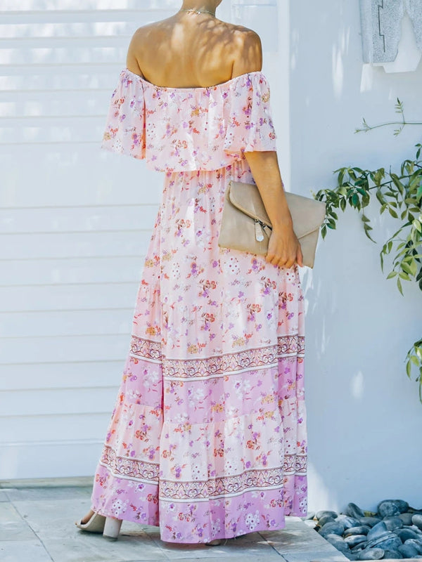Felicity floral off-shoulder tiered maxi dress
