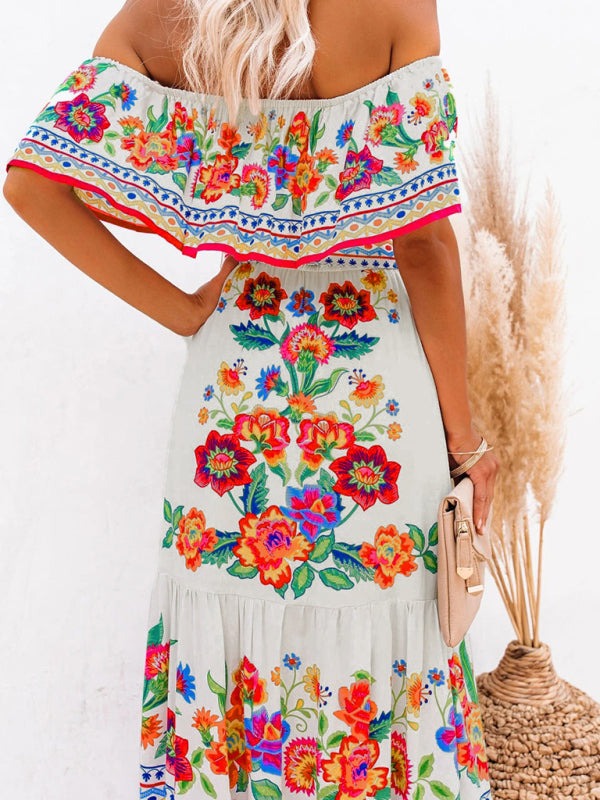 Felicity floral off-shoulder tiered maxi dress