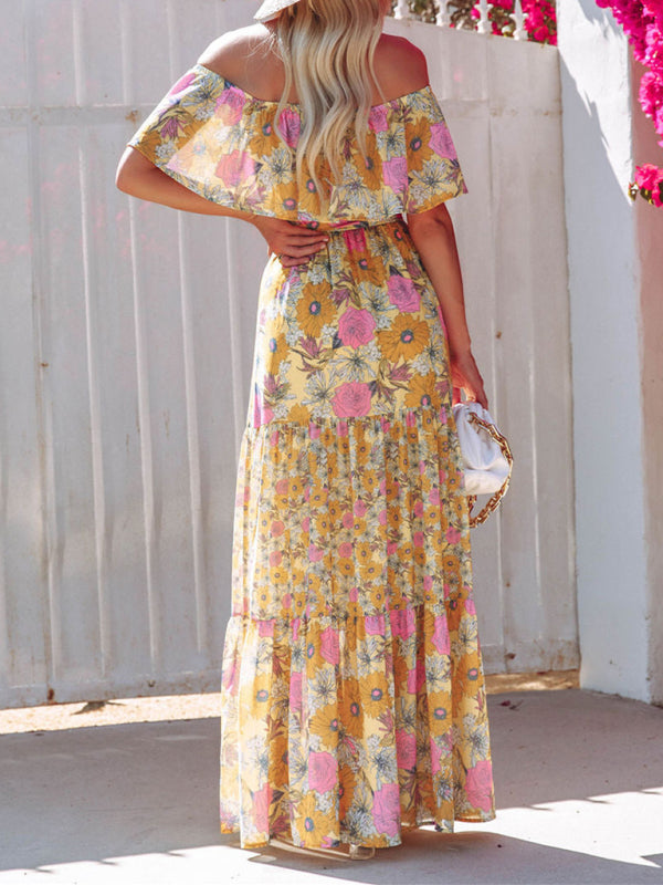 Felicity floral off-shoulder tiered maxi dress