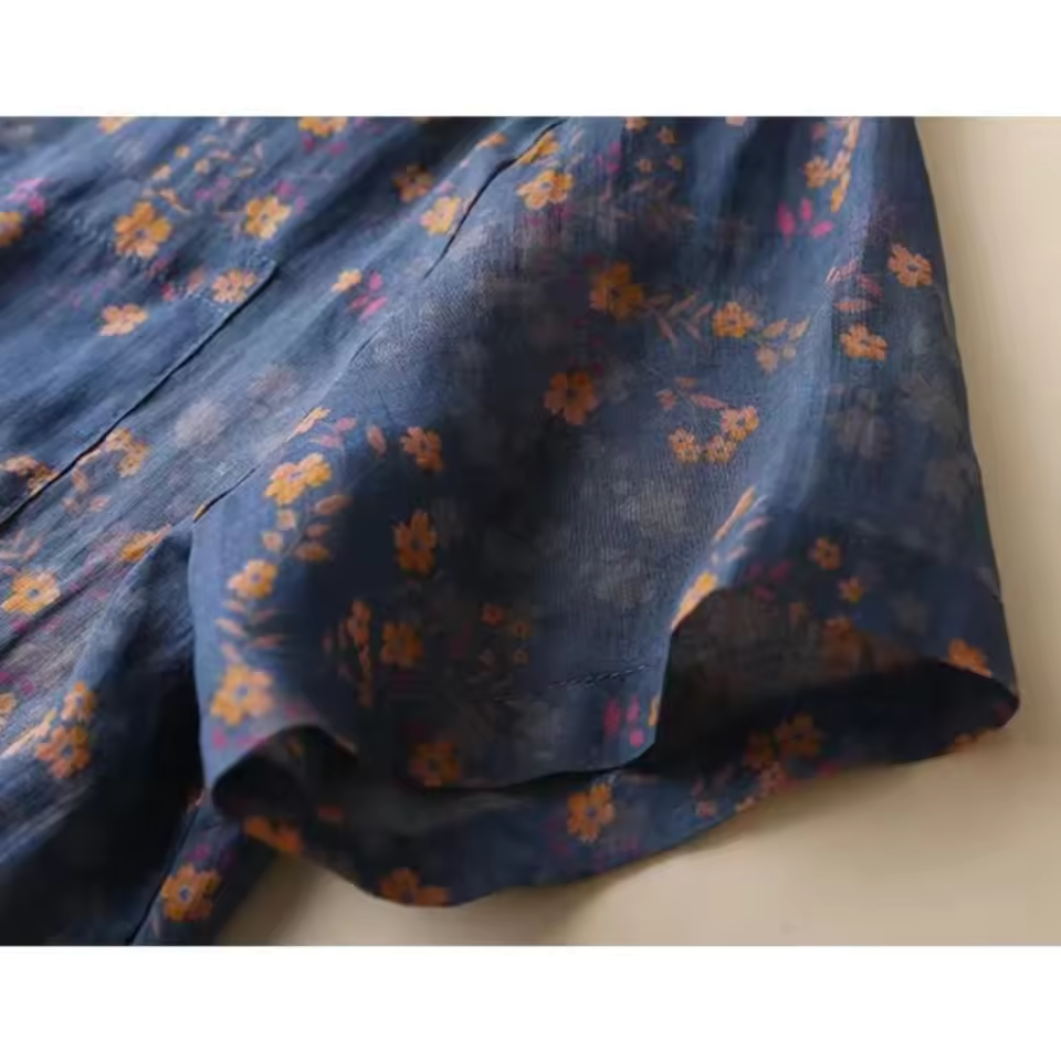 Annette Floral Half-Placket Shirt | Women's Short-Sleeve Top