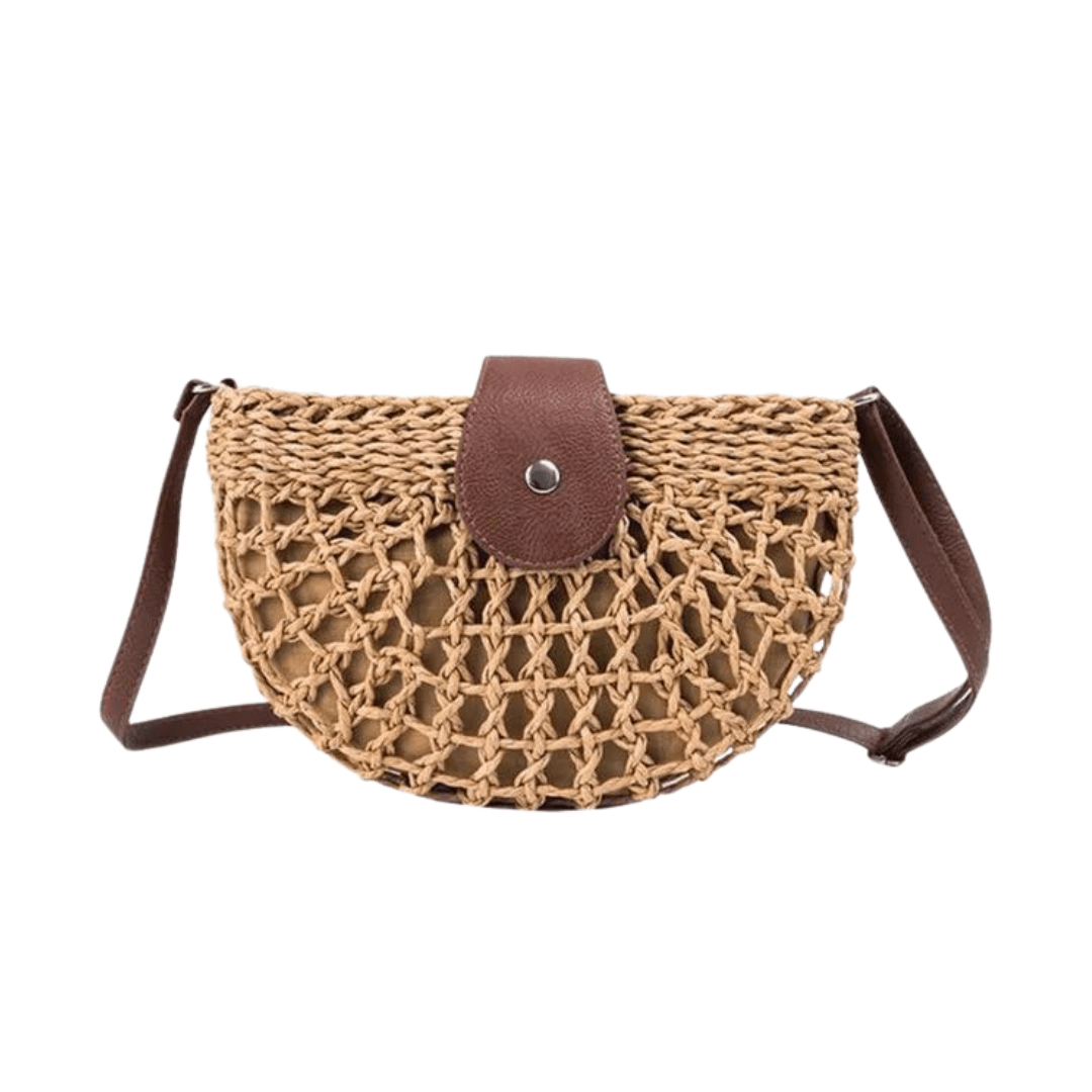 Molly half-moon open-weave crossbody bag