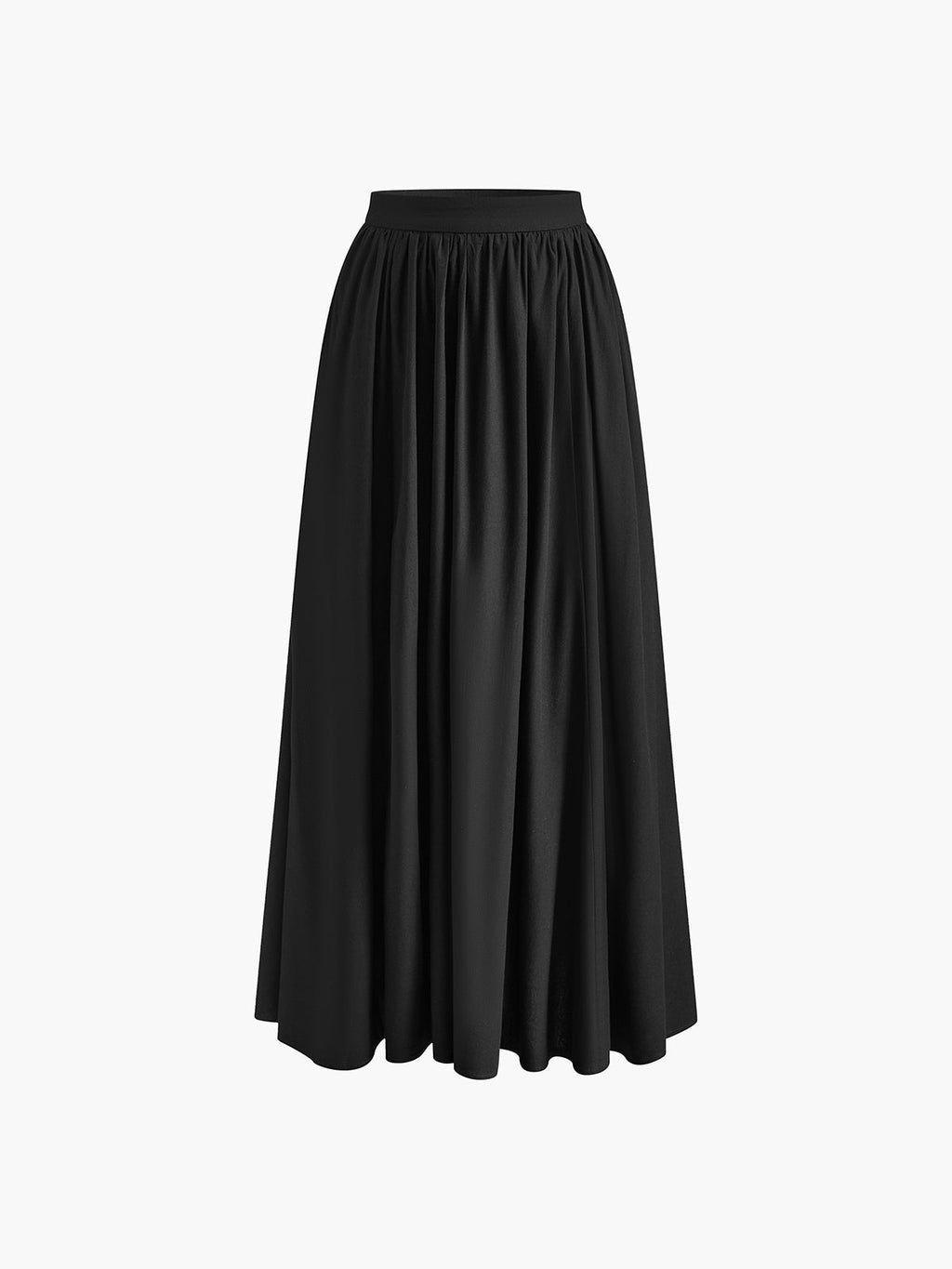 Noor high-waisted pleated a-line maxi skirt