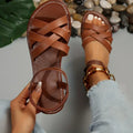 Sicily Woven Flat Sandals | Women's Cross-Strap Summer Sandals