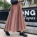 Xanthe high-waisted pleated tulle maxi skirt