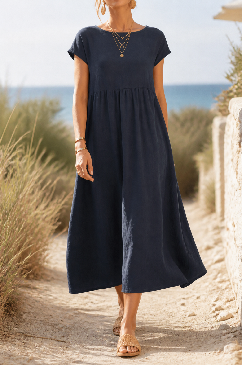 Isadora Linen Maxi Dress | Women's Summer Occasion Gown
