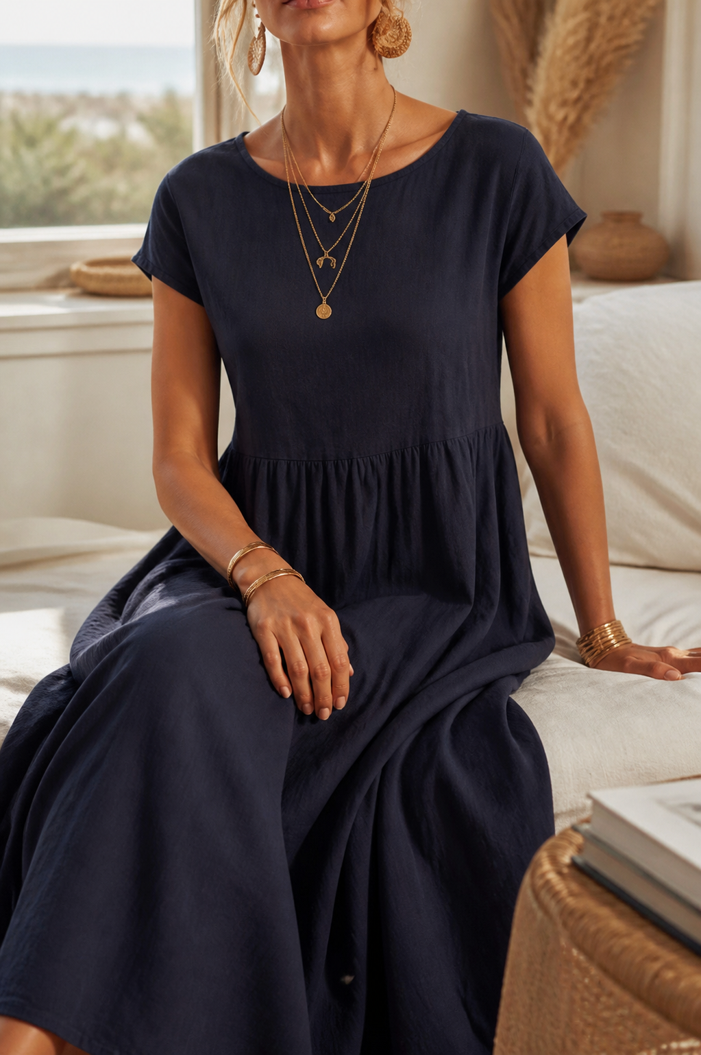 Isadora Linen Maxi Dress | Women's Summer Occasion Gown