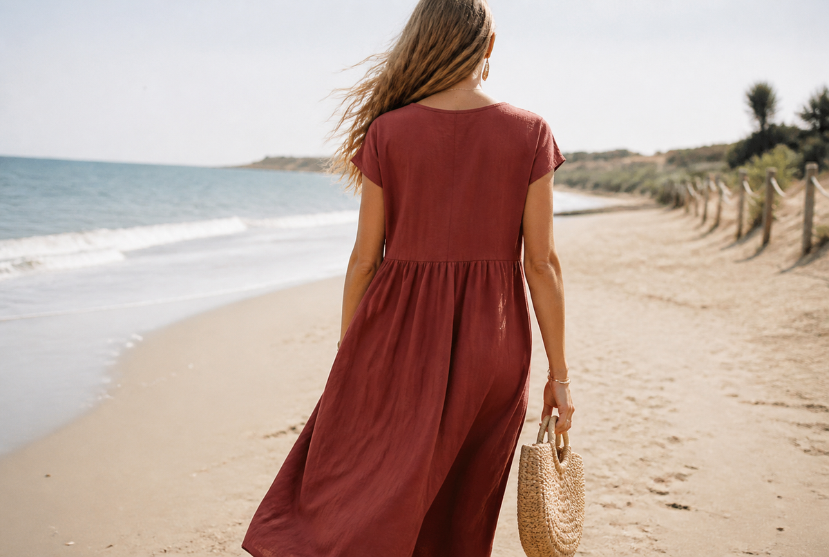 Isadora Linen Maxi Dress | Women's Summer Occasion Gown