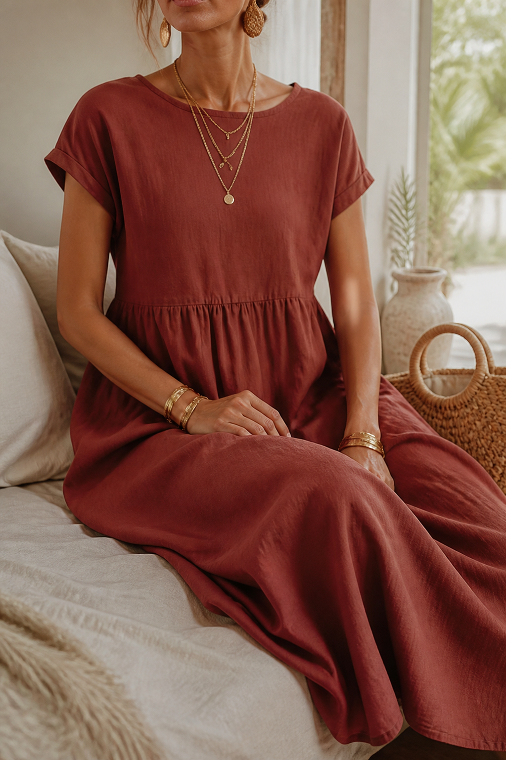 Isadora Linen Maxi Dress | Women's Summer Occasion Gown