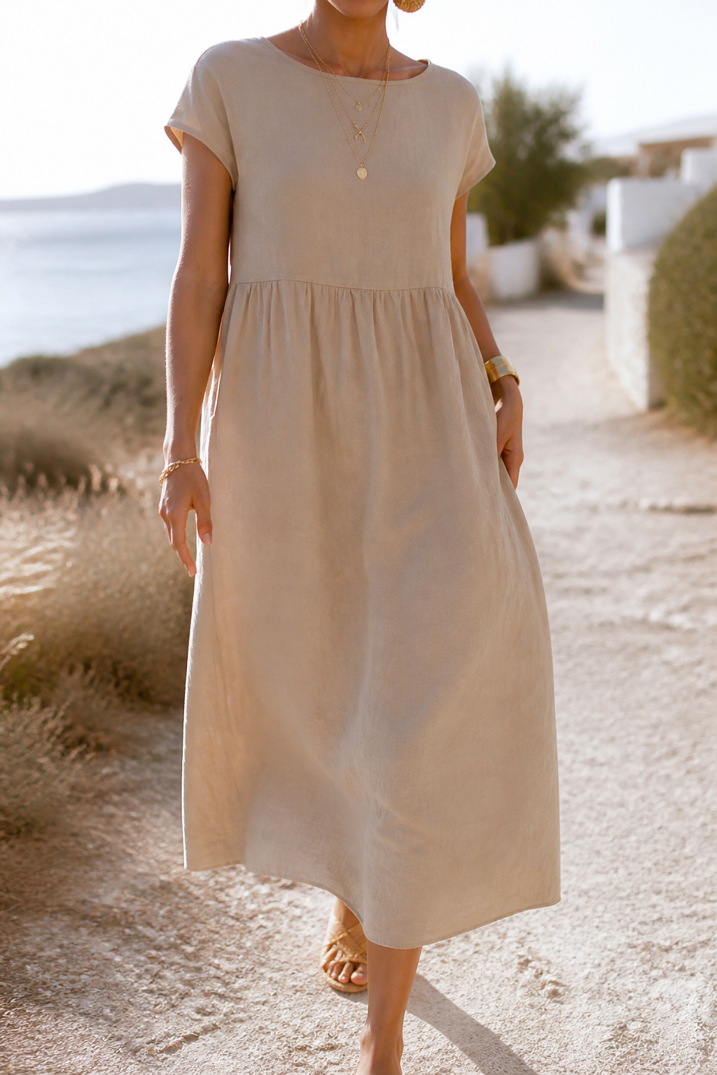 Isadora Linen Maxi Dress | Women's Summer Occasion Gown
