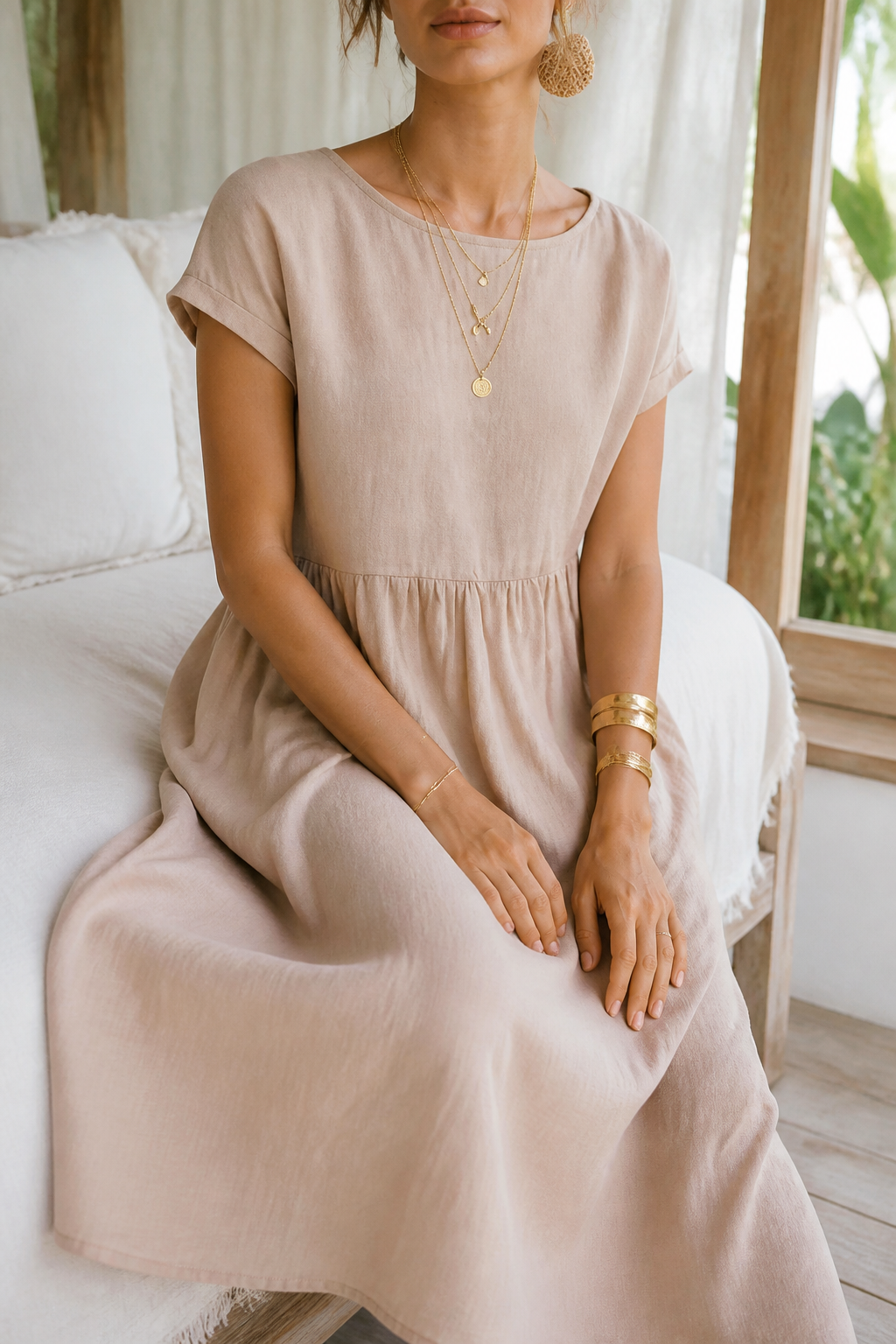 Isadora Linen Maxi Dress | Women's Summer Occasion Gown