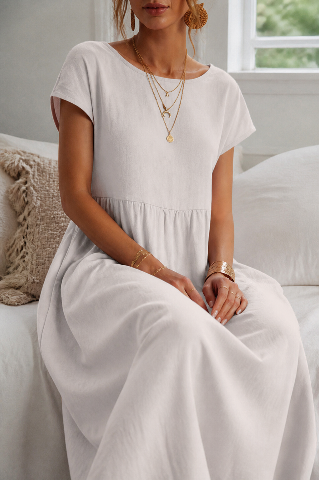 Isadora Linen Maxi Dress | Women's Summer Occasion Gown