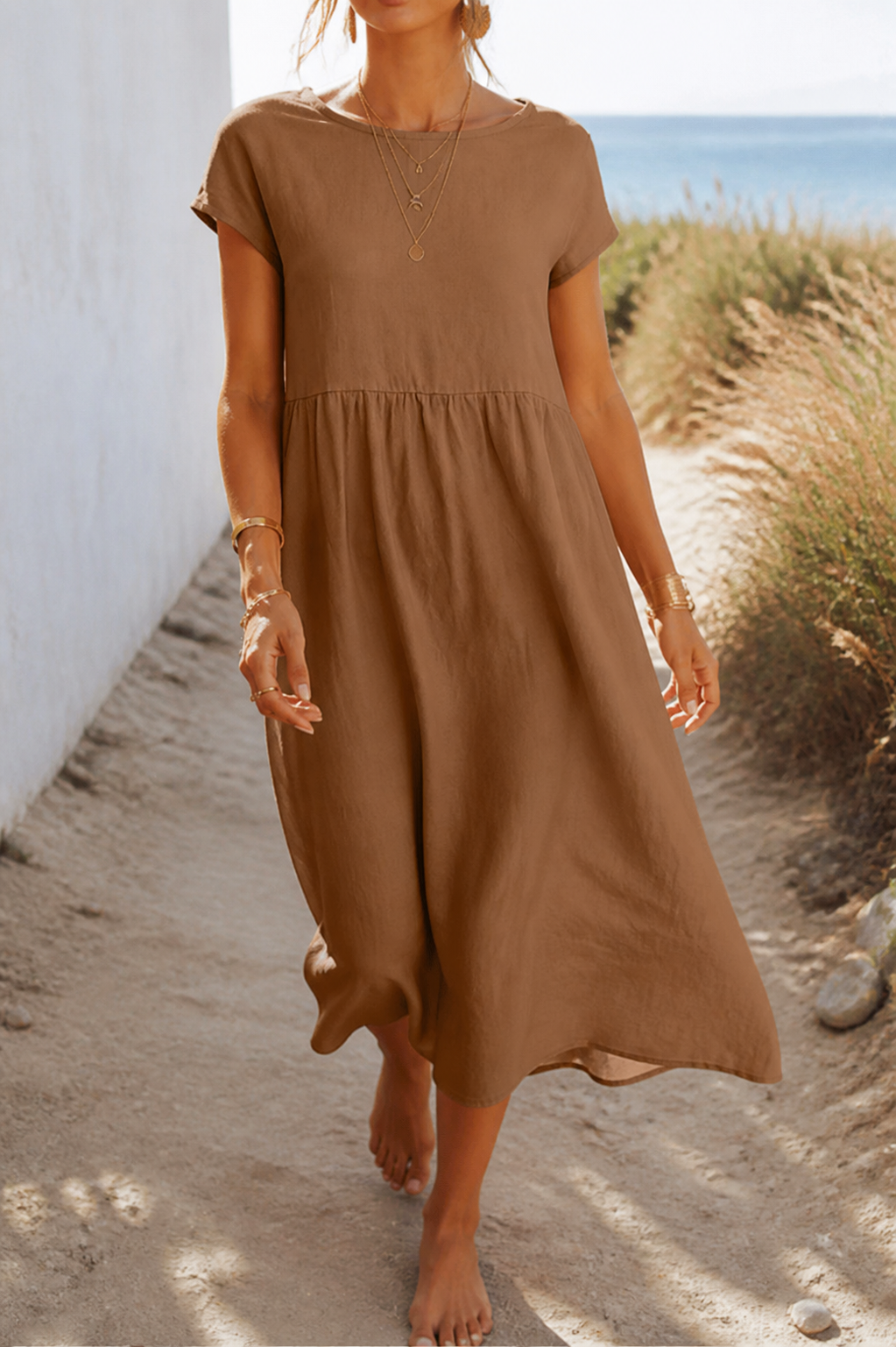 Isadora Linen Maxi Dress | Women's Summer Occasion Gown