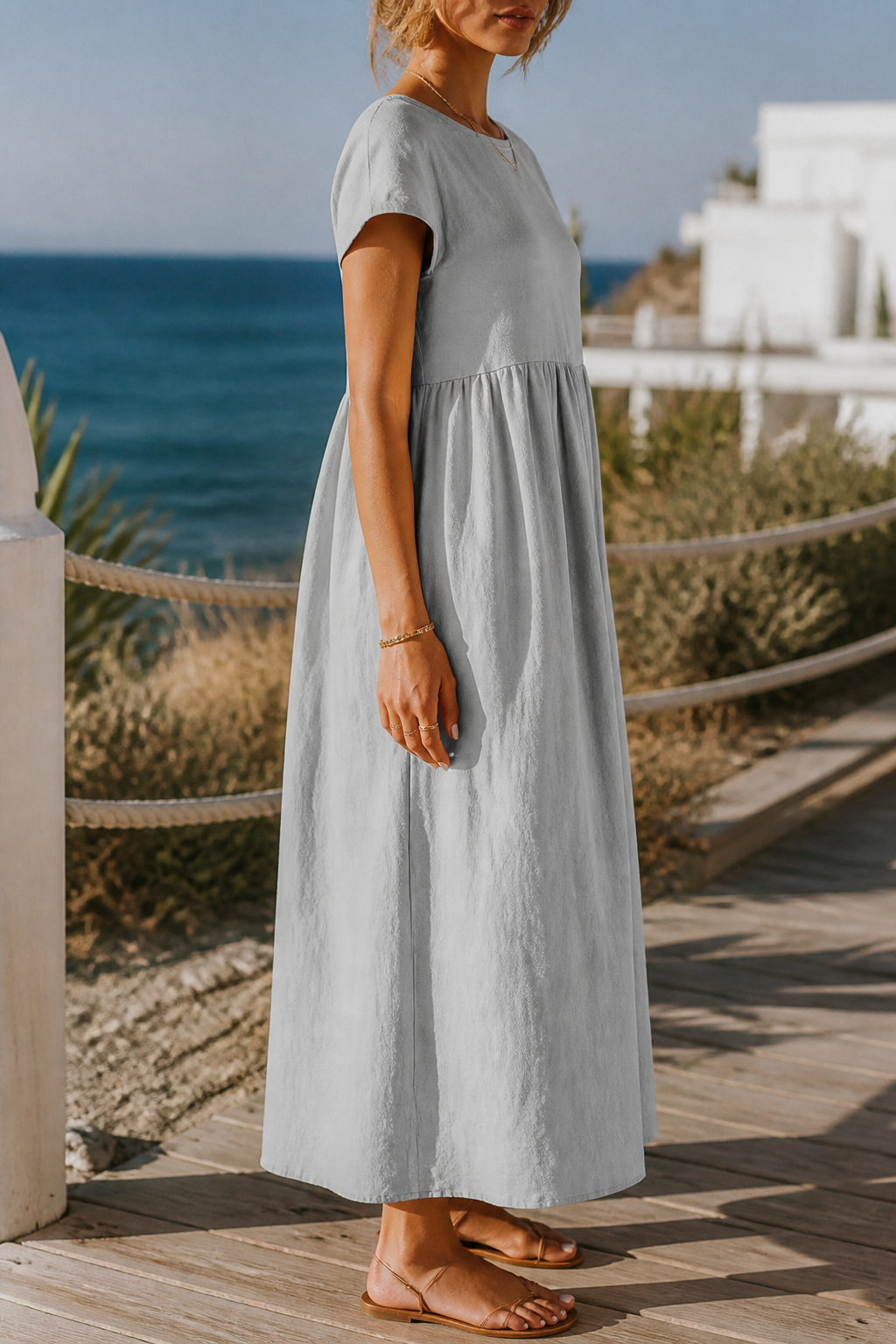 Isadora Linen Maxi Dress | Women's Summer Occasion Gown