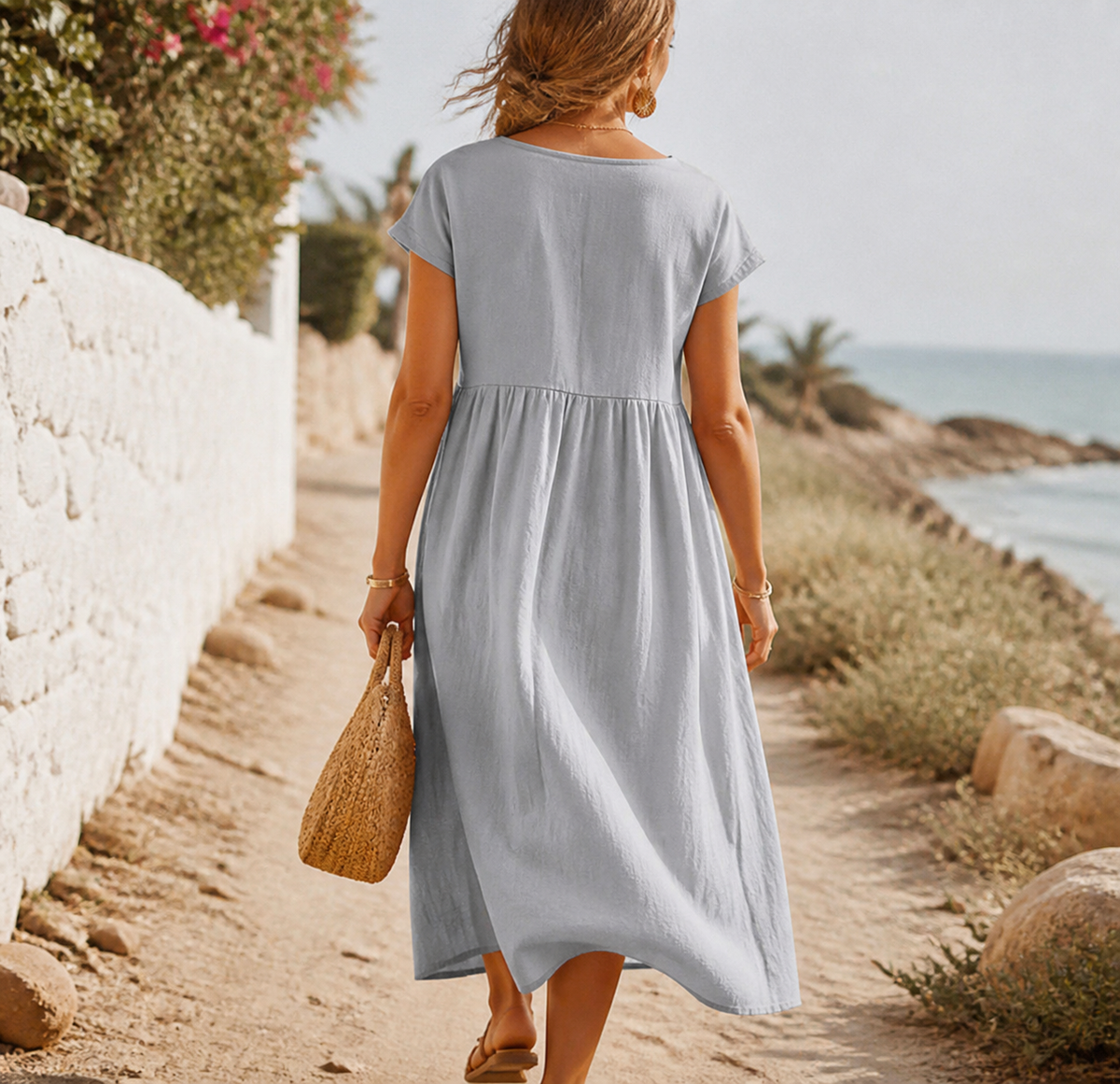 Isadora Linen Maxi Dress | Women's Summer Occasion Gown