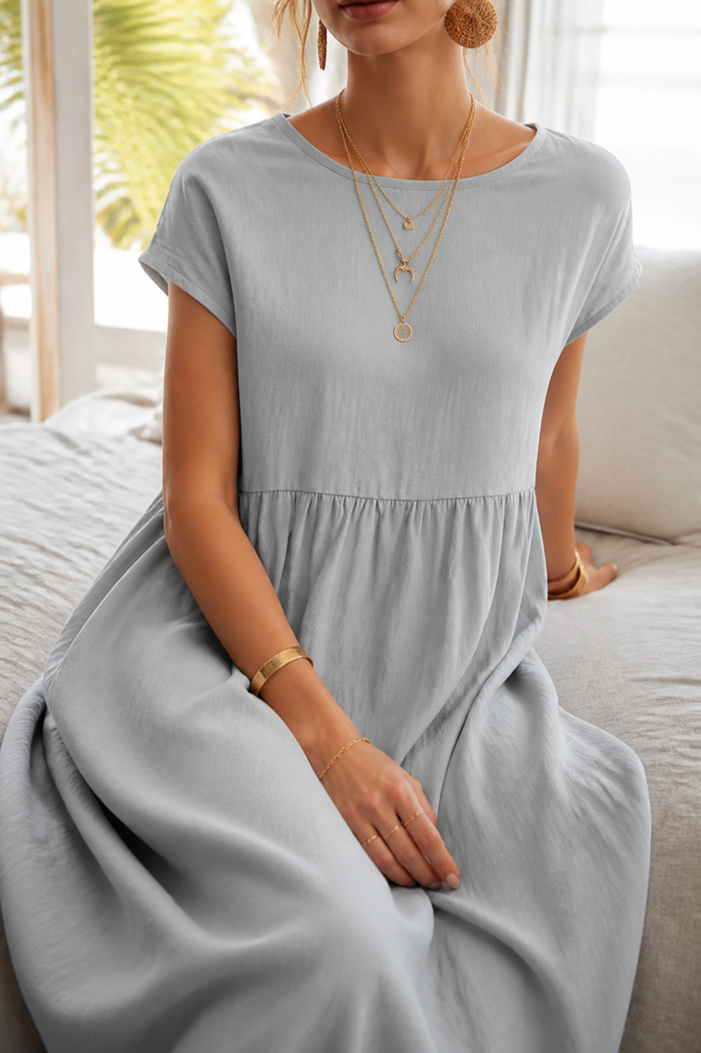 Isadora Linen Maxi Dress | Women's Summer Occasion Gown