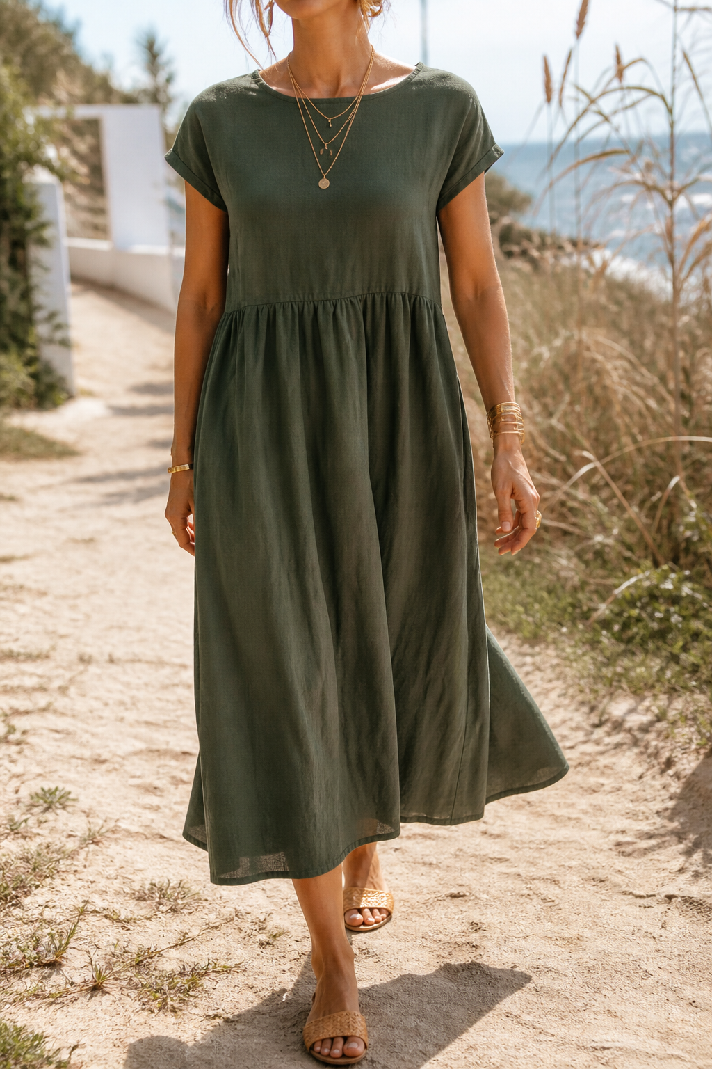 Isadora Linen Maxi Dress | Women's Summer Occasion Gown