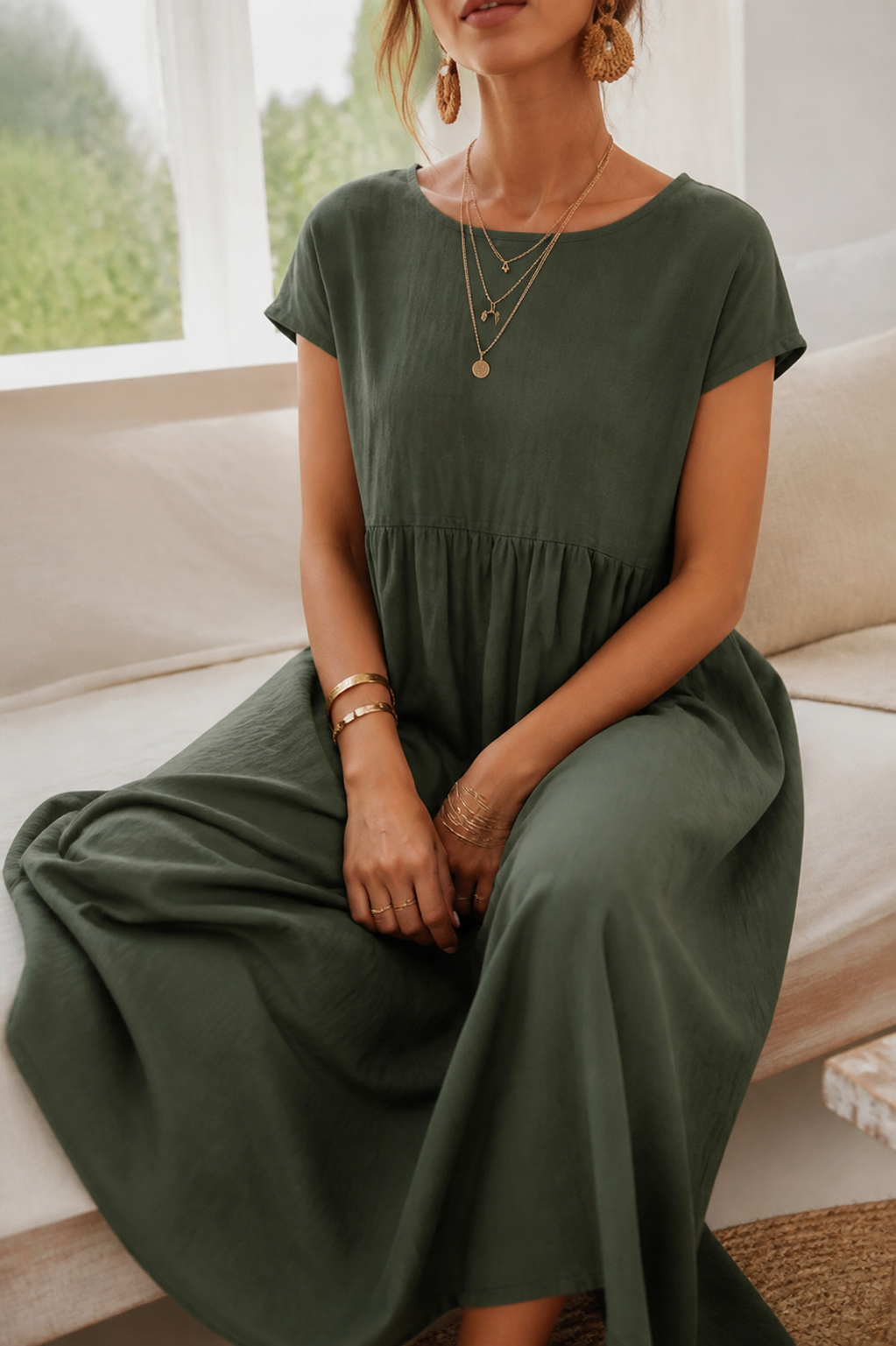 Isadora Linen Maxi Dress | Women's Summer Occasion Gown