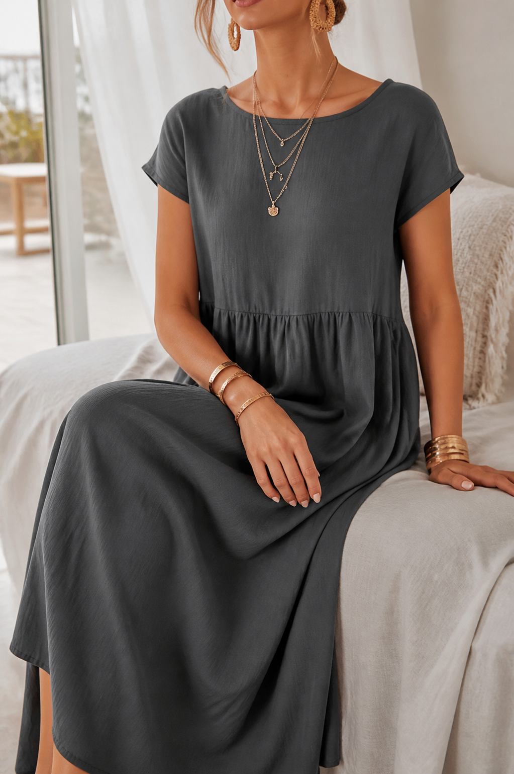 Isadora Linen Maxi Dress | Women's Summer Occasion Gown