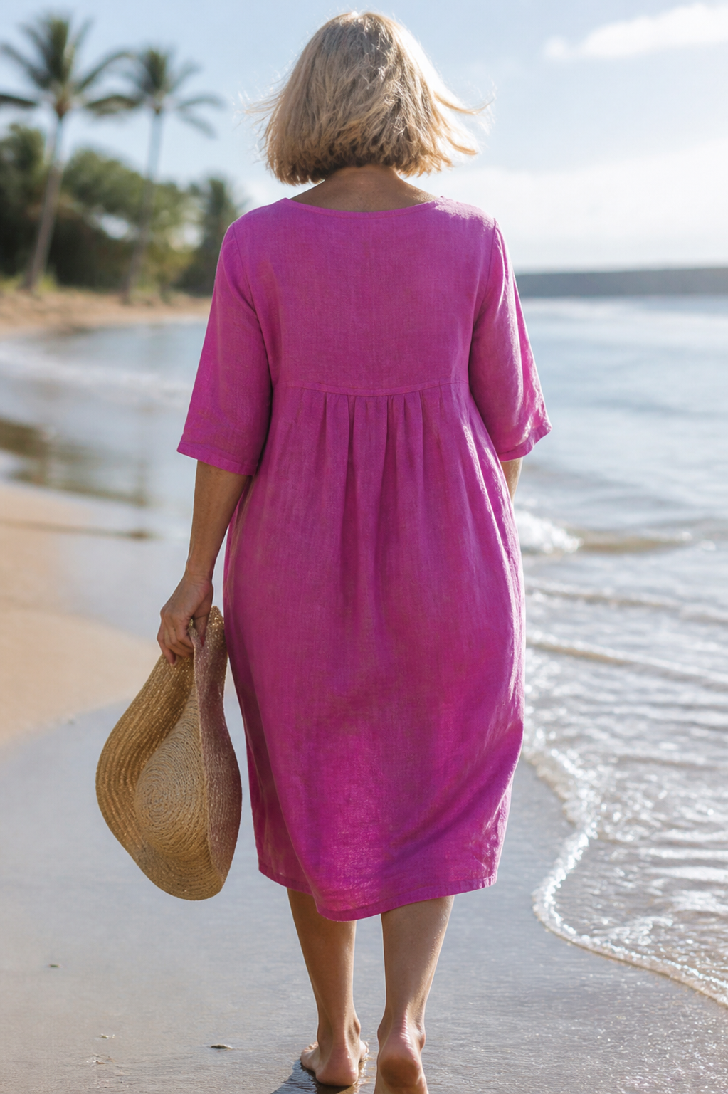 Delphine Linen Midi Dress | Women's Everyday Summer Shift