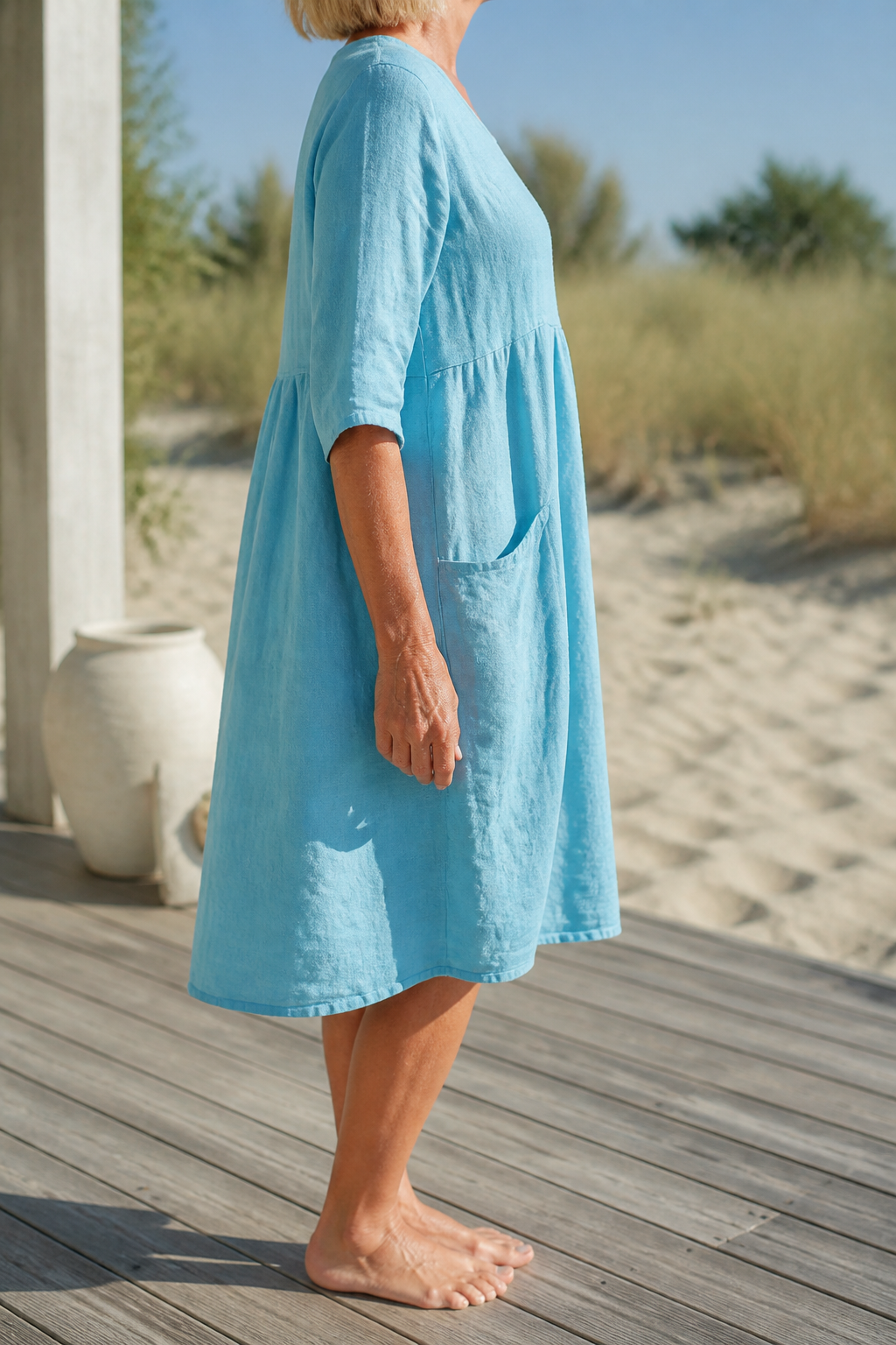 Delphine Linen Midi Dress | Women's Everyday Summer Shift