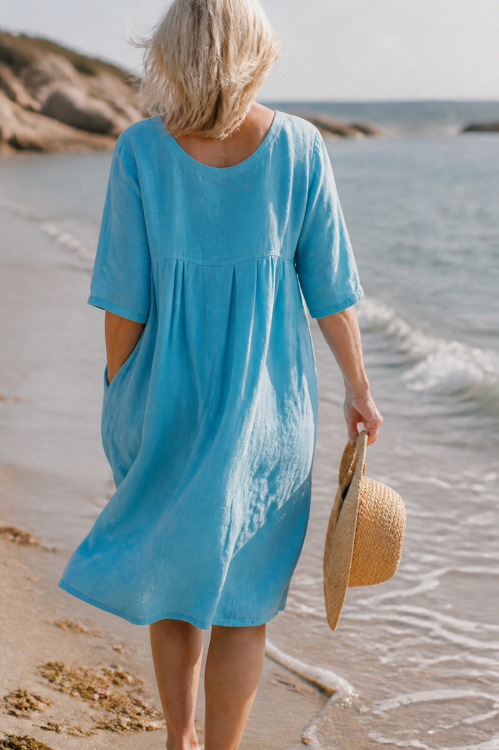 Delphine Linen Midi Dress | Women's Everyday Summer Shift