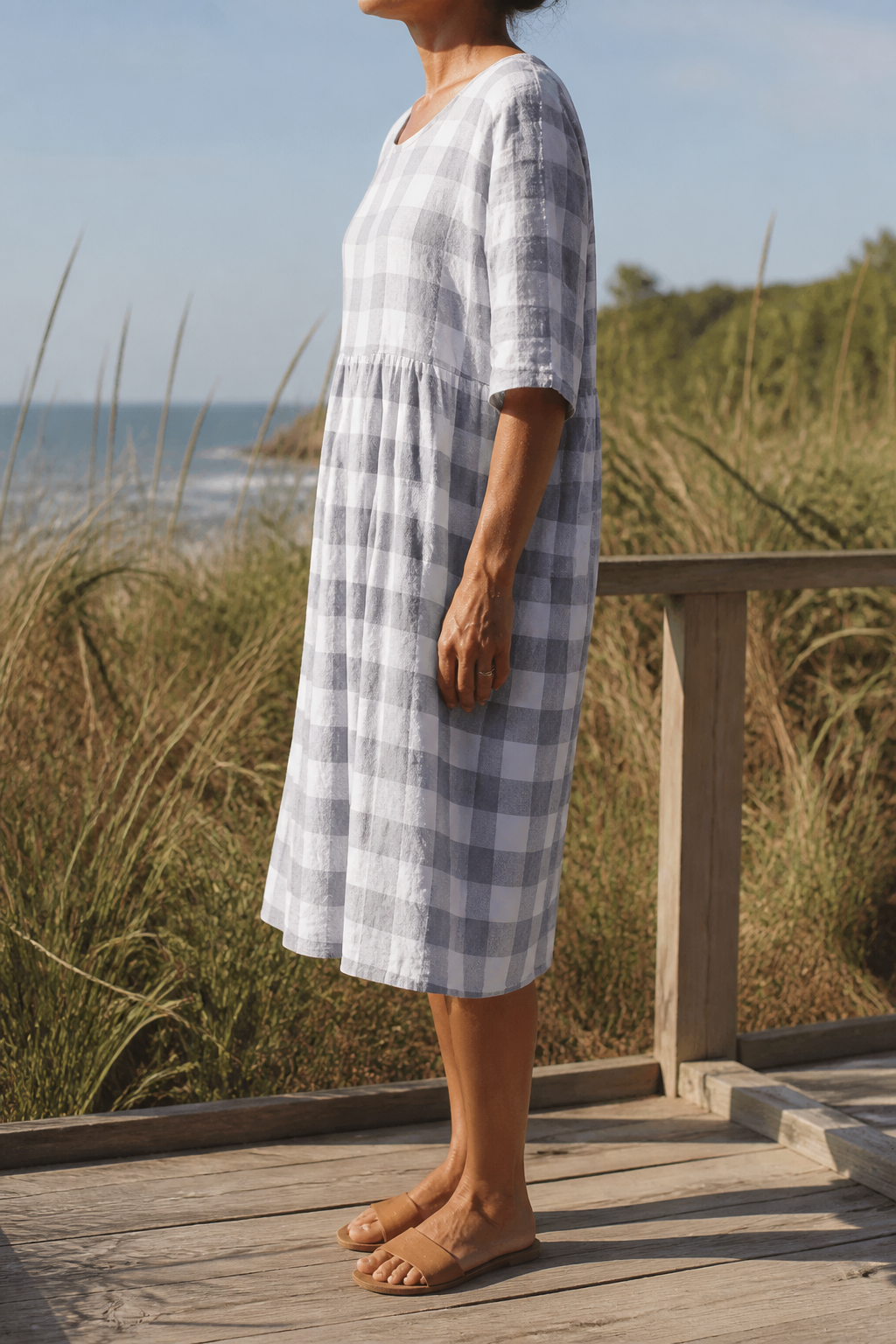 Delphine Linen Midi Dress | Women's Everyday Summer Shift